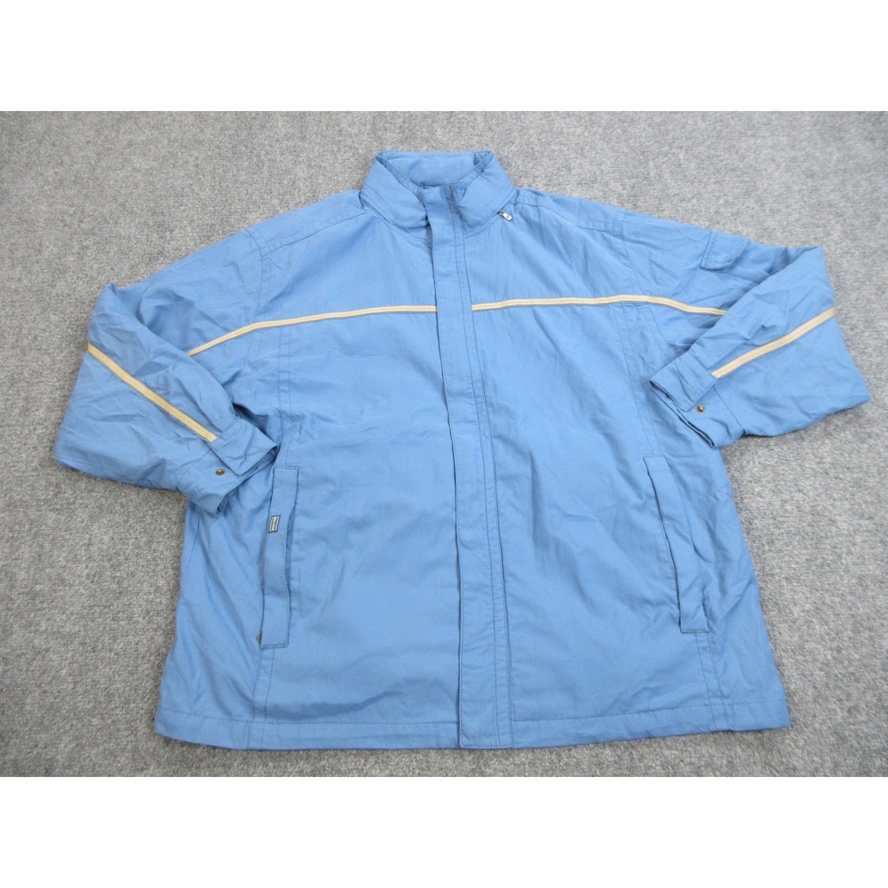 Tommy Bahama Jacket‎ Mens XL Blue Relax Full Zip Windbreaker Coat Nylon Pockets